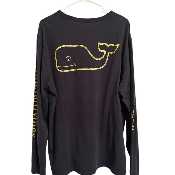 Vineyard Vines Men’s Long Sleeve T-Shirt Size Large Blue Michigan Spellout - Picture 4 of 6